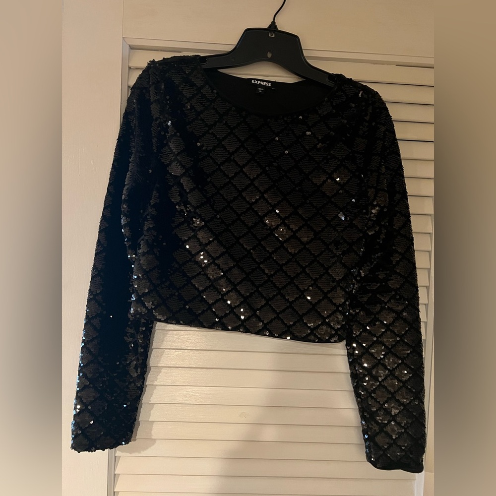 Express Sequin Long Sleeve Top